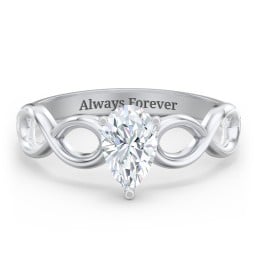 Diamond Solitaire Engagement Ring with Infinity Band