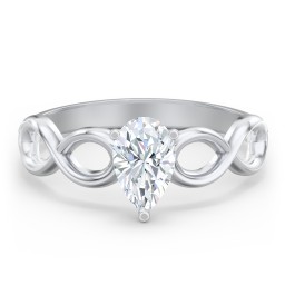 Diamond Solitaire Engagement Ring with Infinity Band
