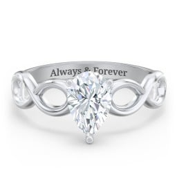 Diamond Solitaire Engagement Ring with Infinity Band