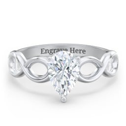 Diamond Solitaire Engagement Ring with Infinity Band