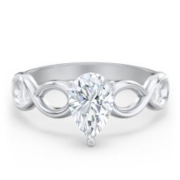 Diamond Solitaire Engagement Ring with Infinity Band