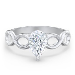 Diamond Solitaire Engagement Ring with Infinity Band