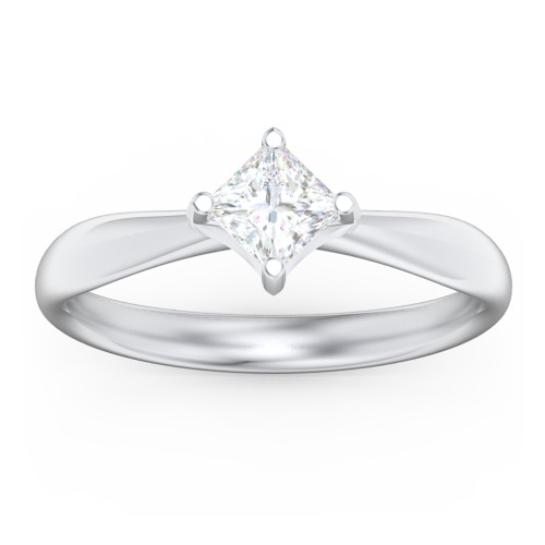 Classic Diamond Solitaire with 4 Prong Setting – 14K White Gold