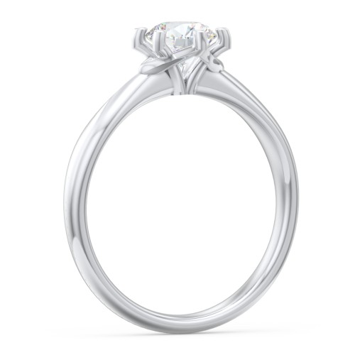 Classic Diamond Solitaire with 6 Prong Setting – 14K White Gold
