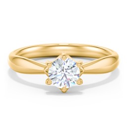 Classic Diamond Solitaire with 6 Prong Setting in 10K Solid Yellow Gold