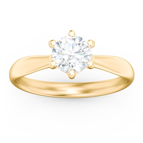 Classic Diamond Solitaire with 6 Prong Setting – 10K Yellow Gold