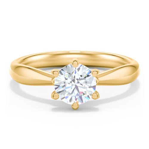 Classic Diamond Solitaire with 6 Prong Setting – 10K Yellow Gold