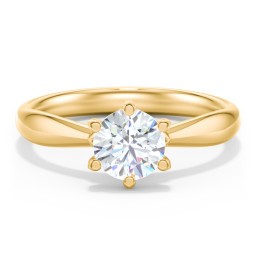 Classic Diamond Solitaire with 6 Prong Setting in 10K Solid Yellow Gold
