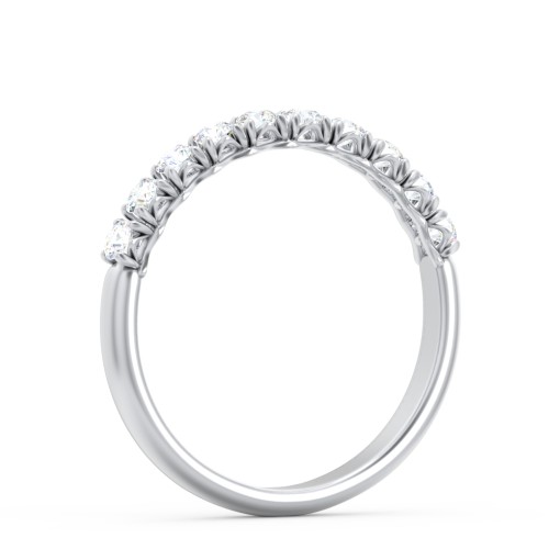 Classic Diamond Wedding Band – 14K White Gold with Lab Diamond