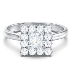 Classic Diamond Halo Engagement Ring