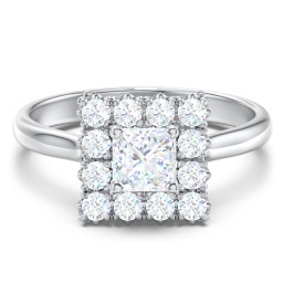 Classic Diamond Halo Engagement Ring