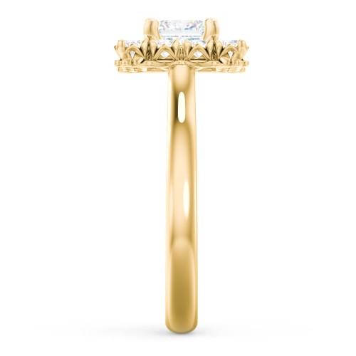 Classic Diamond Halo Engagement Ring