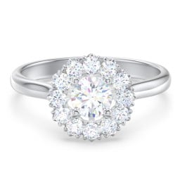 Classic Diamond Halo Engagement Ring