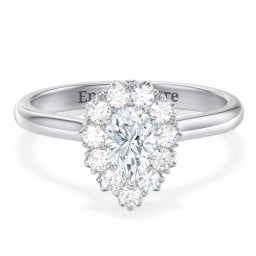 Classic Diamond Halo Engagement Ring