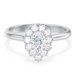 Classic Diamond Halo Engagement Ring