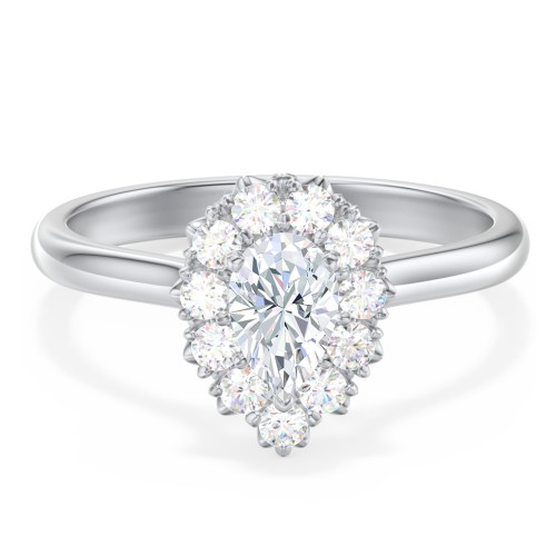 Classic Diamond Halo Engagement Ring