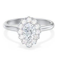Classic Diamond Halo Engagement Ring