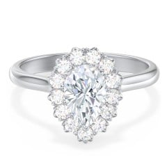 Classic Diamond Halo Engagement Ring