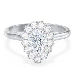 Classic Diamond Halo Engagement Ring