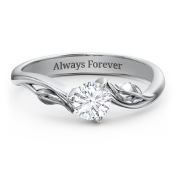 Solitaire Leaf Engagement Ring
