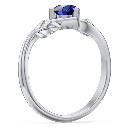 Solitaire Leaf Engagement Ring