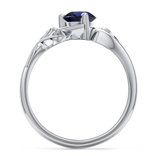 Solitaire Leaf Engagement Ring