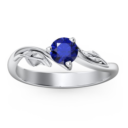 Solitaire Leaf Engagement Ring