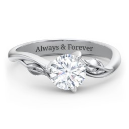 Solitaire Leaf Engagement Ring