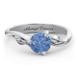 Solitaire Leaf Engagement Ring