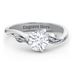 Solitaire Leaf Engagement Ring