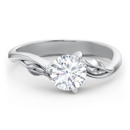 Solitaire Leaf Engagement Ring