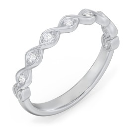 Intertwined Infinity Half Eternity Band with Accent Stones