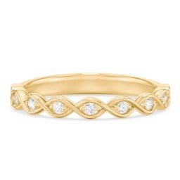 Intertwined Infinity Half Eternity Band with Accent Stones