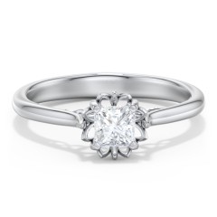 Diamond Solitaire Engagement Ring with Infinity Detail Bridge