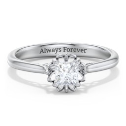 Diamond Solitaire Engagement Ring with Infinity Detail Bridge