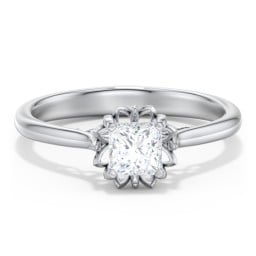 Diamond Solitaire Engagement Ring with Infinity Detail Bridge