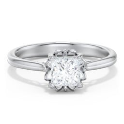 Diamond Solitaire Engagement Ring with Infinity Detail Bridge