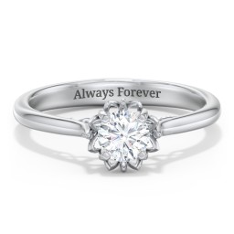 Diamond Solitaire Engagement Ring with Infinity Detail Bridge