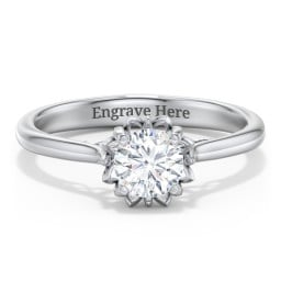 Diamond Solitaire Engagement Ring with Infinity Detail Bridge