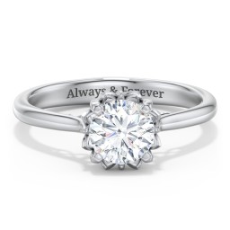Diamond Solitaire Engagement Ring with Infinity Detail Bridge