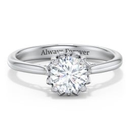 Diamond Solitaire Engagement Ring with Infinity Detail Bridge
