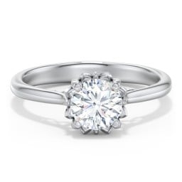 Diamond Solitaire Engagement Ring with Infinity Detail Bridge