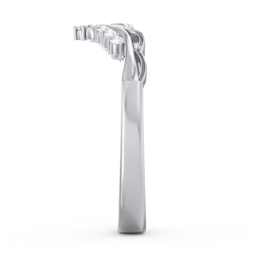 Vintage Tiara Band with Diamond Accents – 14K White Gold with Lab Diamond