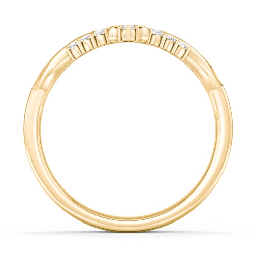 Vintage Tiara Band with Diamond Accents – 10K Yellow Gold with Lab Diamond