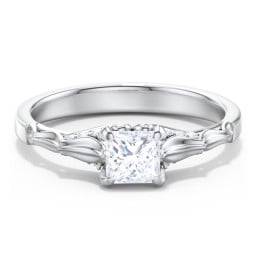 Vintage Diamond Solitaire Ring with Side Accent Stones