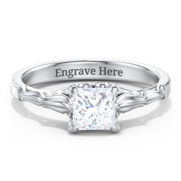 Vintage Diamond Solitaire Ring with Side Accent Stones