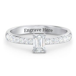 Engagement Ring with Graduated Side Stones