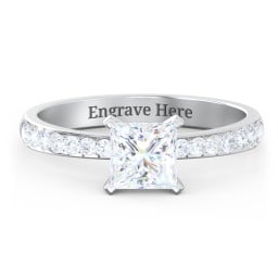 Engagement Ring with Graduated Side Stones