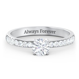 Engagement Ring with Graduated Side Stones