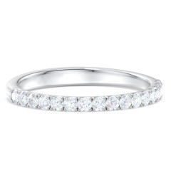 Micro-Pavé Half Eternity Diamond Band – 14K White Gold with Lab Diamond